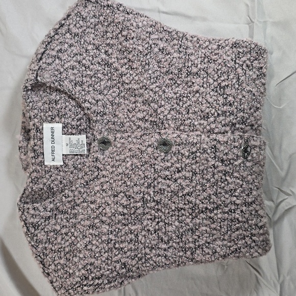 Alfred Dunner Lavender Wool Blend Cardigan - Picture 7 of 7